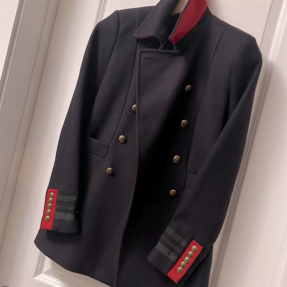Navy Blue Military Jacket - 75% wool